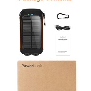 𝟮𝟬𝟮4 𝙐𝙥𝙜𝙧𝙖𝙙𝙚 Solar Power Bank, Solar Charger, 38800mAh Outdoor Portable Charger, External Battery Pack 5V/3.1A Fast Charger Type C Ports with LED Flashlights, Perfect for Travel Camping