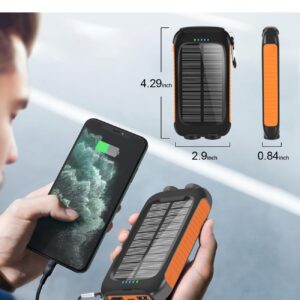 𝟮𝟬𝟮4 𝙐𝙥𝙜𝙧𝙖𝙙𝙚 Solar Power Bank, Solar Charger, 38800mAh Outdoor Portable Charger, External Battery Pack 5V/3.1A Fast Charger Type C Ports with LED Flashlights, Perfect for Travel Camping