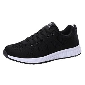 Womens Sneakers Durable Non Slip Sneakers Mesh Breathable Round Toe Sports Shoes Fashion Wide Width Sneakers Loafers Ladies Lightweight Soft Sole Trail Running Jogging Shoes