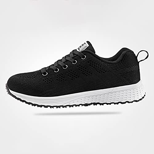 Womens Sneakers Durable Non Slip Sneakers Mesh Breathable Round Toe Sports Shoes Fashion Wide Width Sneakers Loafers Ladies Lightweight Soft Sole Trail Running Jogging Shoes