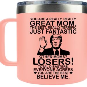 Mothers Day Gifts for Mom - Mothers Day Gifts from Daughter, Son, Kids - Funny Gifts for Women, Wife - Mother Gifts - Mom Birthday Gifts - Birthday Gifts for Mom - Present for Mom Mug 14oz, Pink