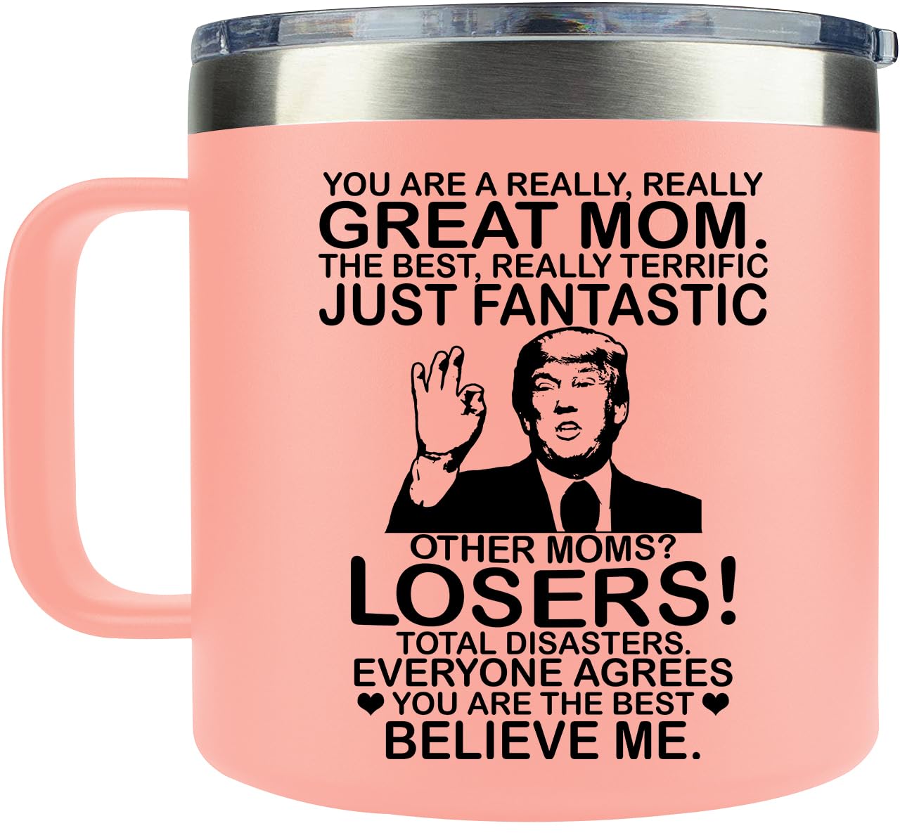 Mothers Day Gifts for Mom - Mothers Day Gifts from Daughter, Son, Kids - Funny Gifts for Women, Wife - Mother Gifts - Mom Birthday Gifts - Birthday Gifts for Mom - Present for Mom Mug 14oz, Pink