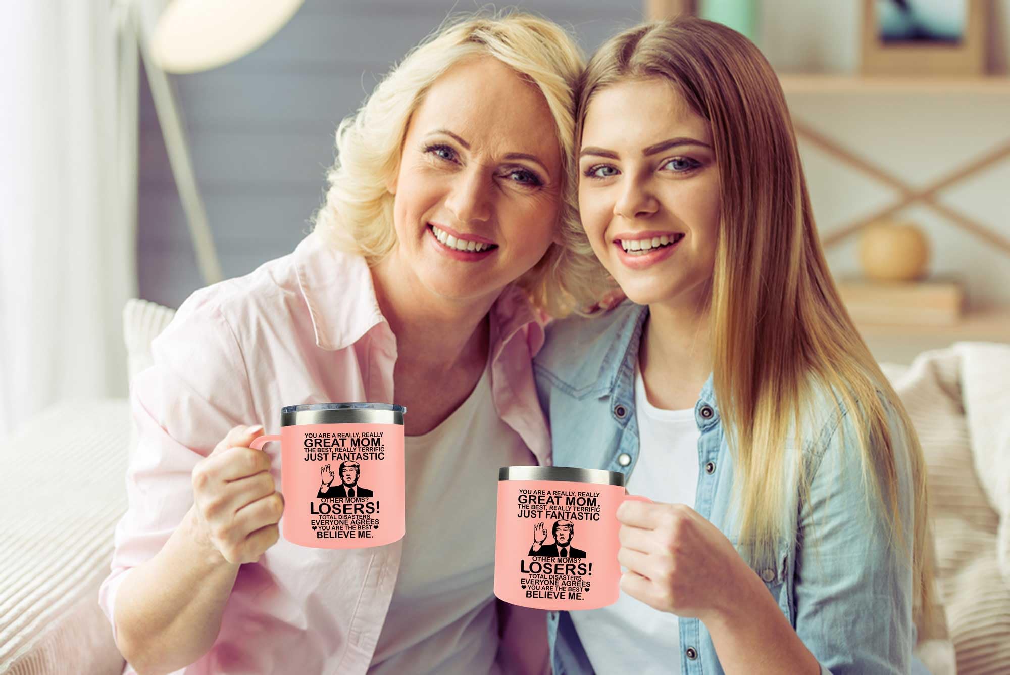 Mothers Day Gifts for Mom - Mothers Day Gifts from Daughter, Son, Kids - Funny Gifts for Women, Wife - Mother Gifts - Mom Birthday Gifts - Birthday Gifts for Mom - Present for Mom Mug 14oz, Pink