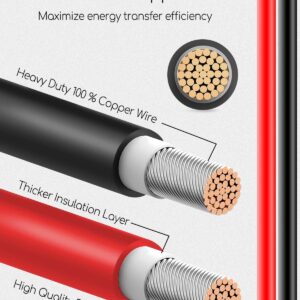 12Ft Solar Panel Charge Cable Fit for Anderson Adapter and Solar Connectors, 10AWG Charge Extension Cable for Portable Power Stations Solar Generators (Vertical Head)