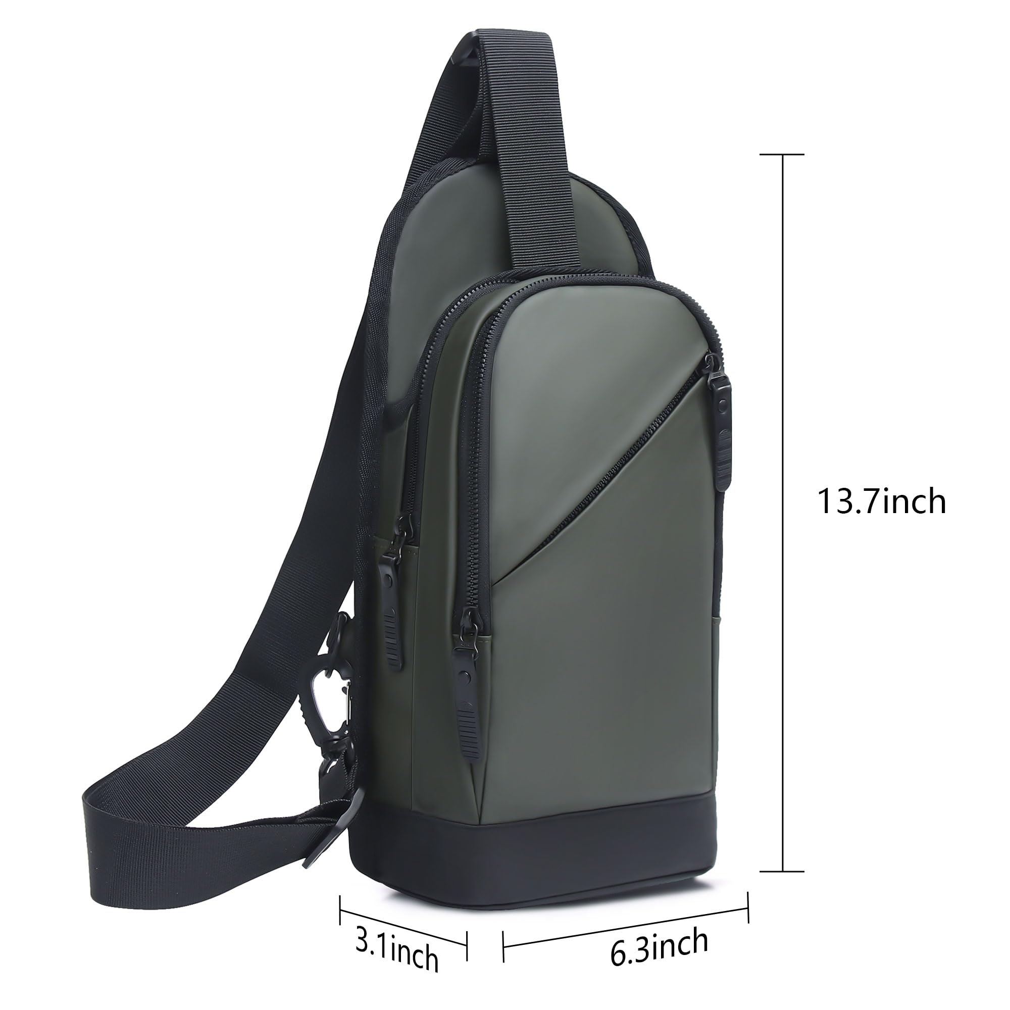 bluaqua Small Sling Crossbody Backpack Shoulder Bag for Men Women, Lightweight One Strap Chest Bag Daypack for Hiking Walking Biking Travel Cycling