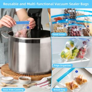 Electric Vacuum Sealer Machine，Mini Handheld Vacuum Sealer，with 5 Reusable Zipper Vacuum Bags and 2 Cooking Clips for Food Storage and Sous Vide Cooking
