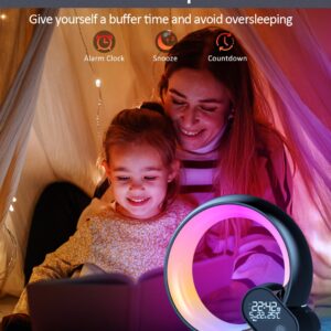 Smart Night Light for Kids,Wake Up Light Sunrise Alarm Clock,Ambient Light & Sleep Assistant 15 Soothing Sounds Baby Night Light,App,Bluetooth Speaker,Bedside Lamp,Timer,Remote Control,Ideal for GIF