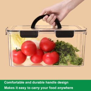 Taiuloo Airtight Fruit Storage Containers for Fridge with Lids & Handle, BPA-Free Food Storage Container with 4 Removable Colanders, Berry Vegetable Fresh Produce Saver, Refrigerator Organizer Bins