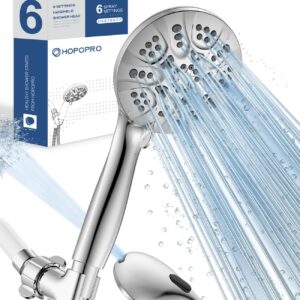 HOPOPRO High Pressure Shower Head with Handheld 7 Spray Settings Detachable Shower Head Built-in Power Spray to Clean Corner Tub and Pets, Extra Long Stainless Steel Hose & Adjustable Bracket