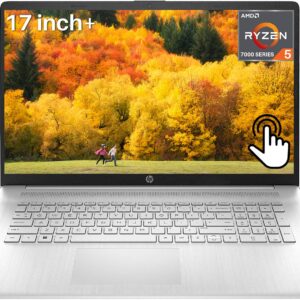 HP 2023 Newest Touchscreen Business Laptop, 17.3 Inch HD+ Display, AMD Ryzen 5 7530U Processor(Beats i7-1165G7), 16GB RAM, 1TB SSD, Wi-Fi 6, Anti-Glare, Webcam, Windows 11 Home, Bundle with JAWFOAL