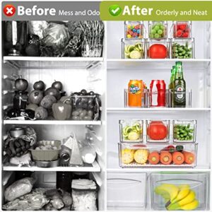 YKIOKE 10 Pack Refrigerator Pantry Organizer Bins & 8 Pack Fridge Organizer with Egg Holder (18 Pack)