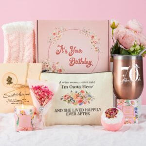 birthday gifts for women, 70th fabulous spa gift baskets set for mom wife grandma best friends sister her, unique thank you gifts bulk birthday decorations idea gifts for women who have everything