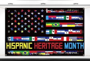 nepnuser hispanic heritage month photo booth backdrop latino countries flags decoration school classroom indoor outdoor wall decor-5.9×3.6ft