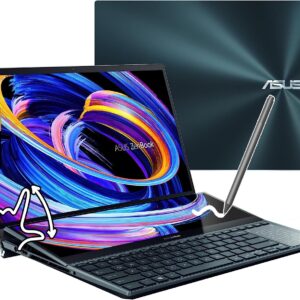 asus ZenBook Pro Duo 15.6'' OLED 4K(3840 x 2160) Touch Laptop, 14-Core i7-12700H, NVIDIA GeForce RTX 3060, 16GB LPDDR5 RAM, 2TB SSD, ScreenPad Plus, Win11, w Stylus (16GB RAM | 2TB PCIe SSD)