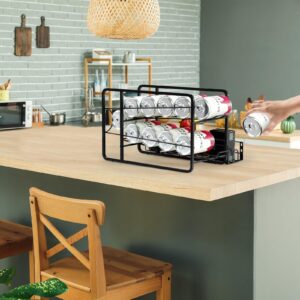 BTY Can Organizer Stackable 4 Pack, Storage Rack Stacking Can Dispensers for Kitchen Cabinet, Countertop, Refrigerator