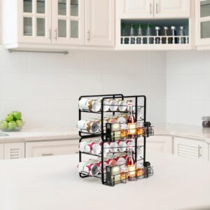 BTY Can Organizer Stackable 4 Pack, Storage Rack Stacking Can Dispensers for Kitchen Cabinet, Countertop, Refrigerator