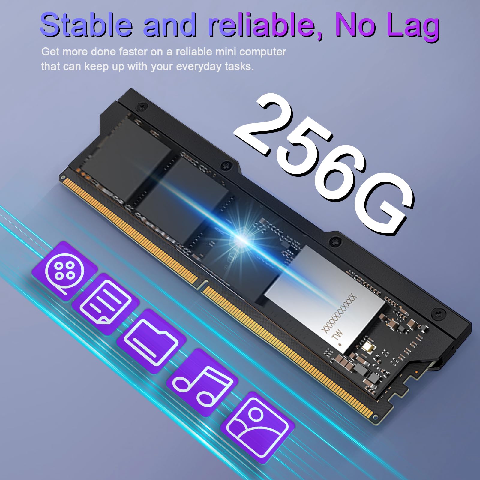 Dual LAN Mini PC, Win 11 Pro, 8GB RAM, 256GB SSD Storage Mini Desktop Computer Intel Celeron Processor N5105, Mini PC for Home/Office