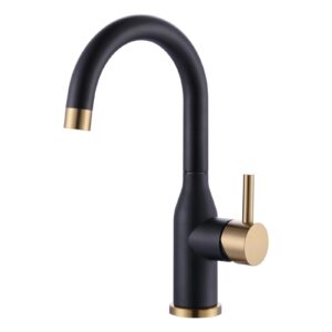 wowow bar sink faucet black and gold modern single handle bar faucet 1 hole small kitchen sink faucet 360 swivel rv sink faucet mini bar tap with water supply hoses