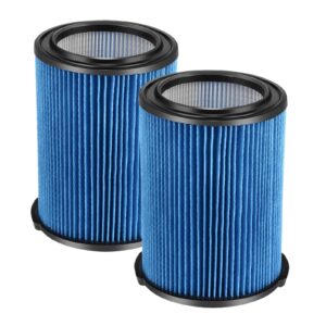 vf5000 3-layer high-efficiency fine dust replacement filter compatible with rigid shop vac 6-20 gallon wet dry vacuums (2 packs)