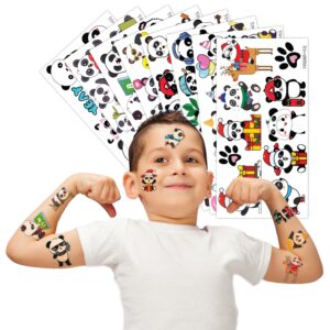 Panda Temporary Tattoos for Kids Themed Panda Birthday Party Supplies, Decorations, and Gifts for Kids Super Cute 96PCS Tattoos Stickers for Girls and Boys, Classroom Prizes, Christmas Fun