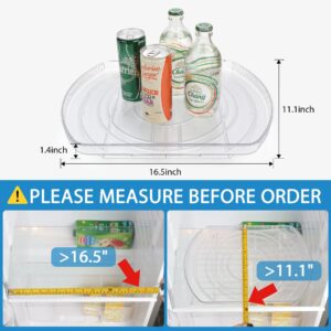 FIRJOY Lazy Susan Turntable for Refrigerator, Square Turntable Organizer for Fridge Cabinet, Pantry, Countertop | 16.5" x 11.1" (Rectangle 2 Pack - Clear)