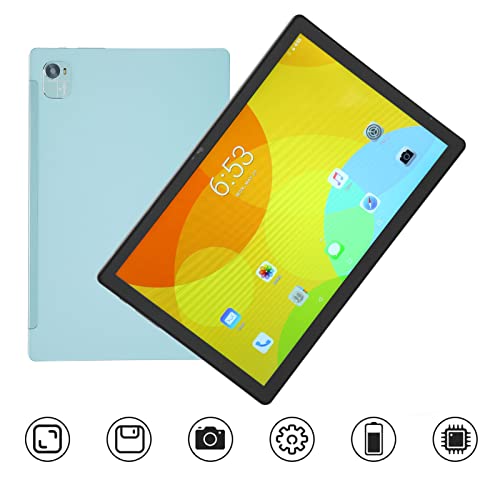 fannay 10.1 Inch Tablet, 5G WiFi Tablet PC US Plug 100-240V Support FM GPS 1920x1200 IPS Support 11.0 with 4G LTE Keyboard (Green)