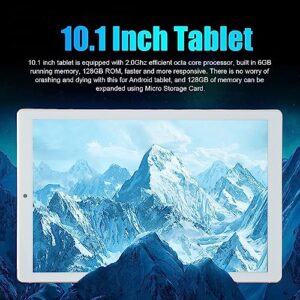 fannay 10.1 Inch HD Tablet, Support 4G Call, 6000mAh HD Tablet, USB C Port, Octa Core Processor, US Plug 100-240V for Study and Entertainment (Silver)