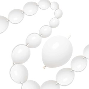 100 pcs quick link balloons white 10 inch, latex linking balloons for balloon wall/balloon arches/balloon chains, birthday party wedding anniversary graduation arch party decor (white)