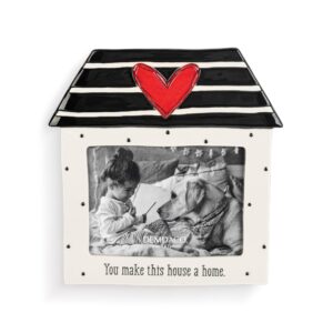 demdaco 5004830116 you make this house a home black, white, and red stoneware picture frame holds 5 x 7 inch photo