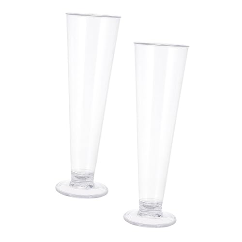 Healvian Transparent Drinking Cup 2pcs Juice Glass Acrylic Party Wine Cups Crystal Glass Tasting Cup Plastic Beer Cups Clear Plastic Wine Cups Wedding Flutes Juices Mug Beverage Container