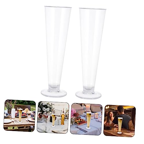 Healvian Transparent Drinking Cup 2pcs Juice Glass Acrylic Party Wine Cups Crystal Glass Tasting Cup Plastic Beer Cups Clear Plastic Wine Cups Wedding Flutes Juices Mug Beverage Container