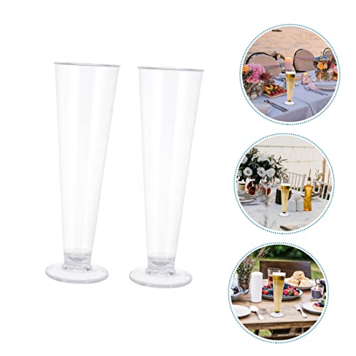 Healvian Transparent Drinking Cup 2pcs Juice Glass Acrylic Party Wine Cups Crystal Glass Tasting Cup Plastic Beer Cups Clear Plastic Wine Cups Wedding Flutes Juices Mug Beverage Container