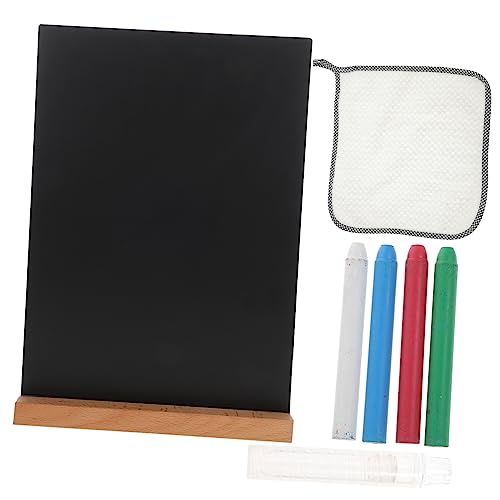 STOBOK 1 Set Dinning Table Decor House Decorations for Home Booth Wooden Chalkboard erasable Small Blackboard Note Board Wooden Sign Easel Household Wooden Food Chalk Display Stand