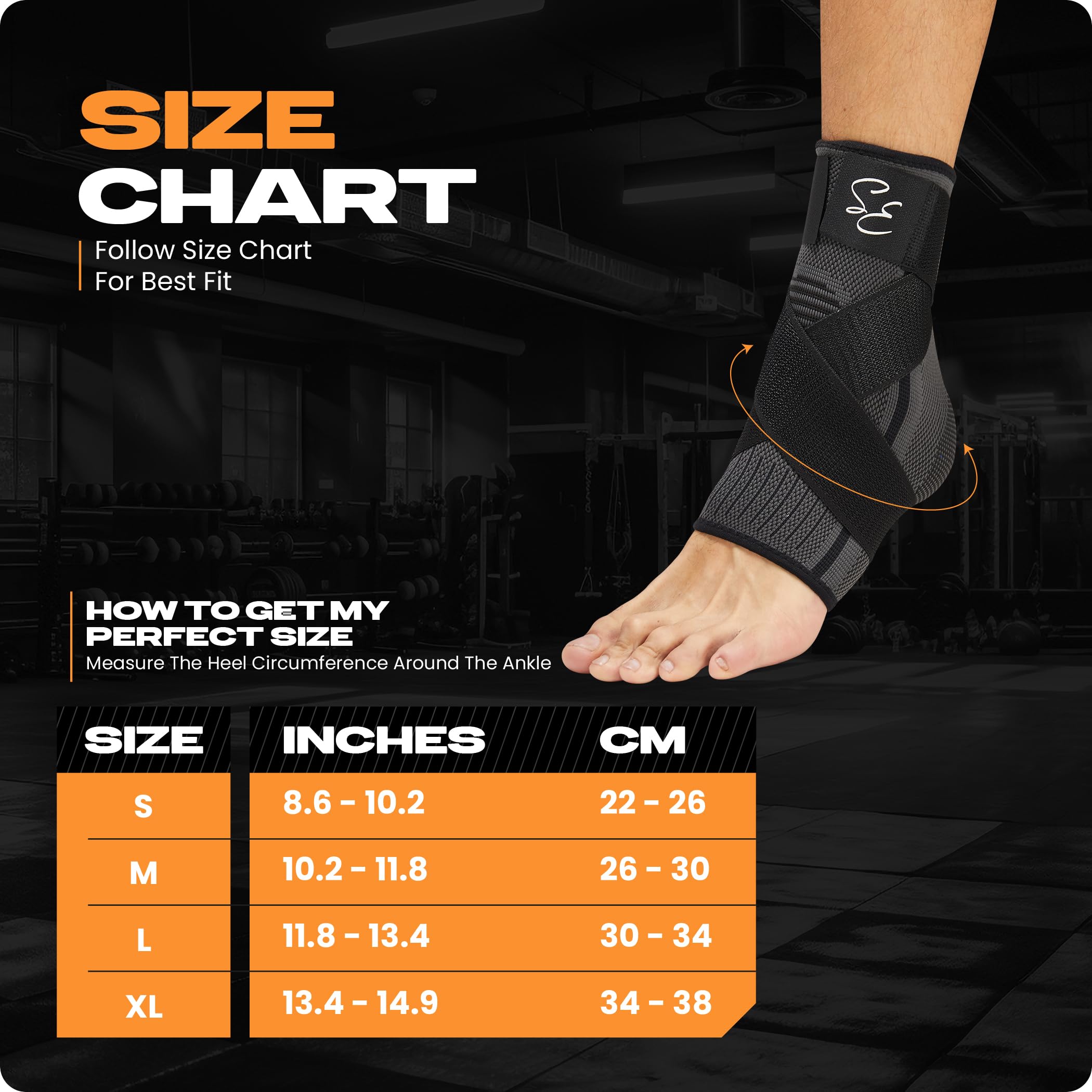 Special Essentials 1 Pair Ankle Brace with Ankle Strap for Men & Women: Plantar Fasciitis Relief, Ankle Support, Neuropathy Pain Relief, Achilles Tendonitis, Ankle/Foot Compression Sleeve Wrap