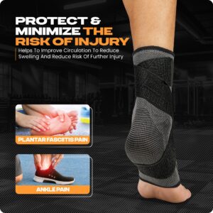 Special Essentials 1 Pair Ankle Brace with Ankle Strap for Men & Women: Plantar Fasciitis Relief, Ankle Support, Neuropathy Pain Relief, Achilles Tendonitis, Ankle/Foot Compression Sleeve Wrap