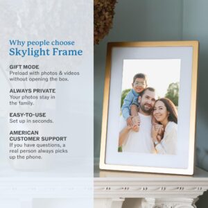 Skylight Digital Picture Frame - WiFi Enabled with Load from Phone Capability, Touch Screen Digital Photo Frame Display - Customizable Gift for Friends and Family - 10 Inch White