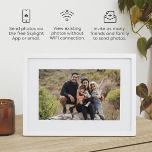 Skylight Digital Picture Frame - WiFi Enabled with Load from Phone Capability, Touch Screen Digital Photo Frame Display - Customizable Gift for Friends and Family - 10 Inch White