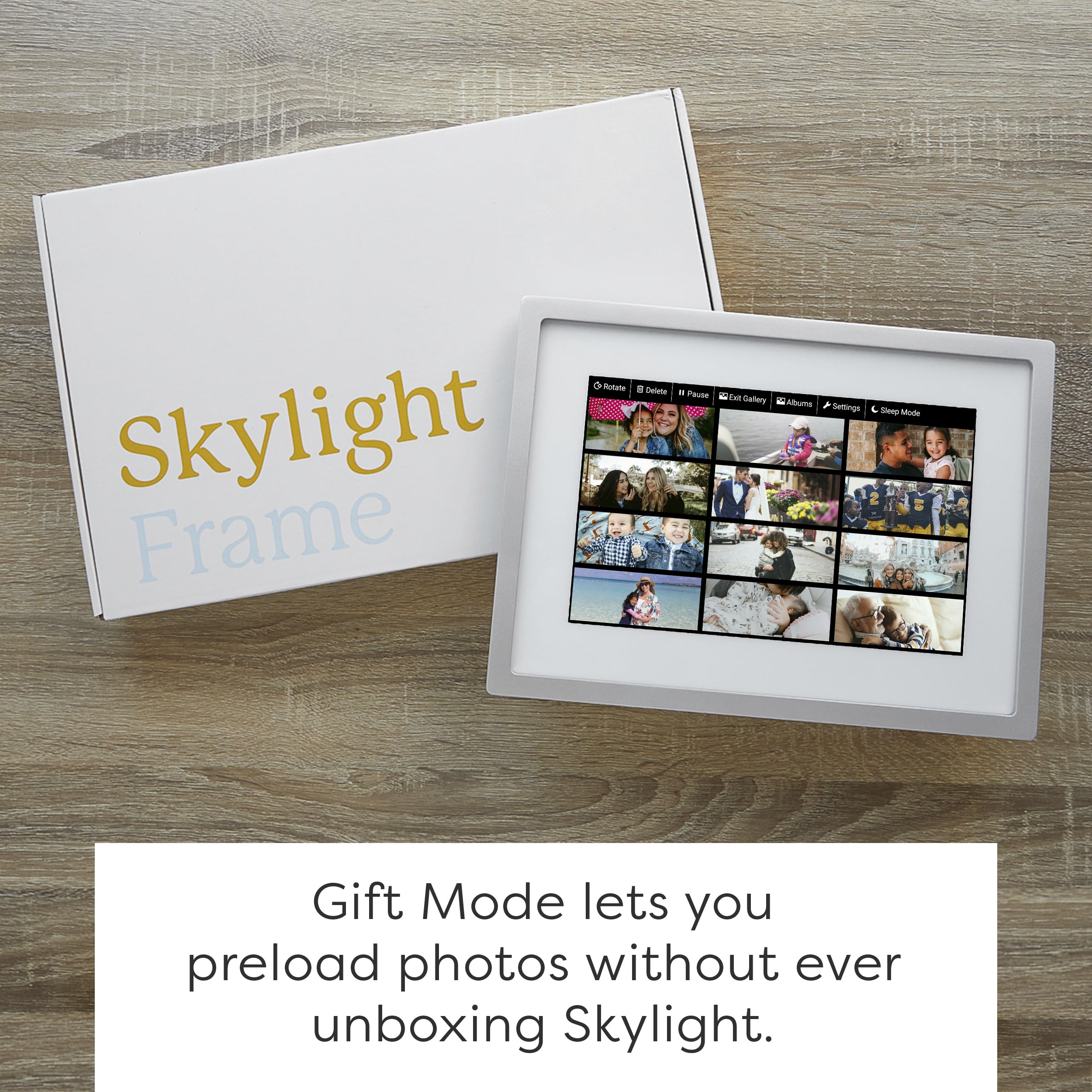 Skylight Digital Picture Frame - WiFi Enabled with Load from Phone Capability, Touch Screen Digital Photo Frame Display - Customizable Gift for Friends and Family - 10 Inch Silver