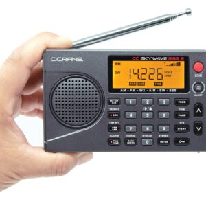 C. Crane CC Skywave SSB 2 AM, FM, Shortwave, NOAA Weather + Alert, Scannable VHF Aviation Band and Single Side Bands Small Battery Operated Portable Travel Radio Includes SW Wire Antenna Adapter
