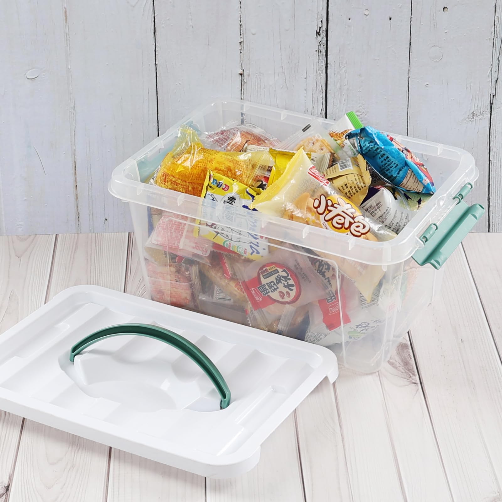 Utiao 6 Quart Clear Plastic Storage Latching Bin with Handle, Small Plastic Boxes Containers for Organizing, 6 Packs