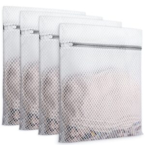 laundry bag 4 pcs mesh laundry bags 12 x 16 inches durable zipper mesh bag mesh wash bags lingerie bags for washing delicates laundry bags for traveling delicates bag for washing machine