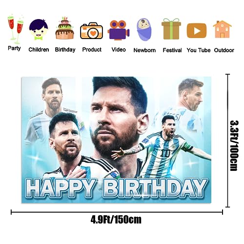 Soccer Birthday Party Decorations Football Banner Soccer Theme Birthday Party Decorations for Boys Indoor Outdoor Soccer Birthday Party Supplies, 59.1 x 39.4 inches