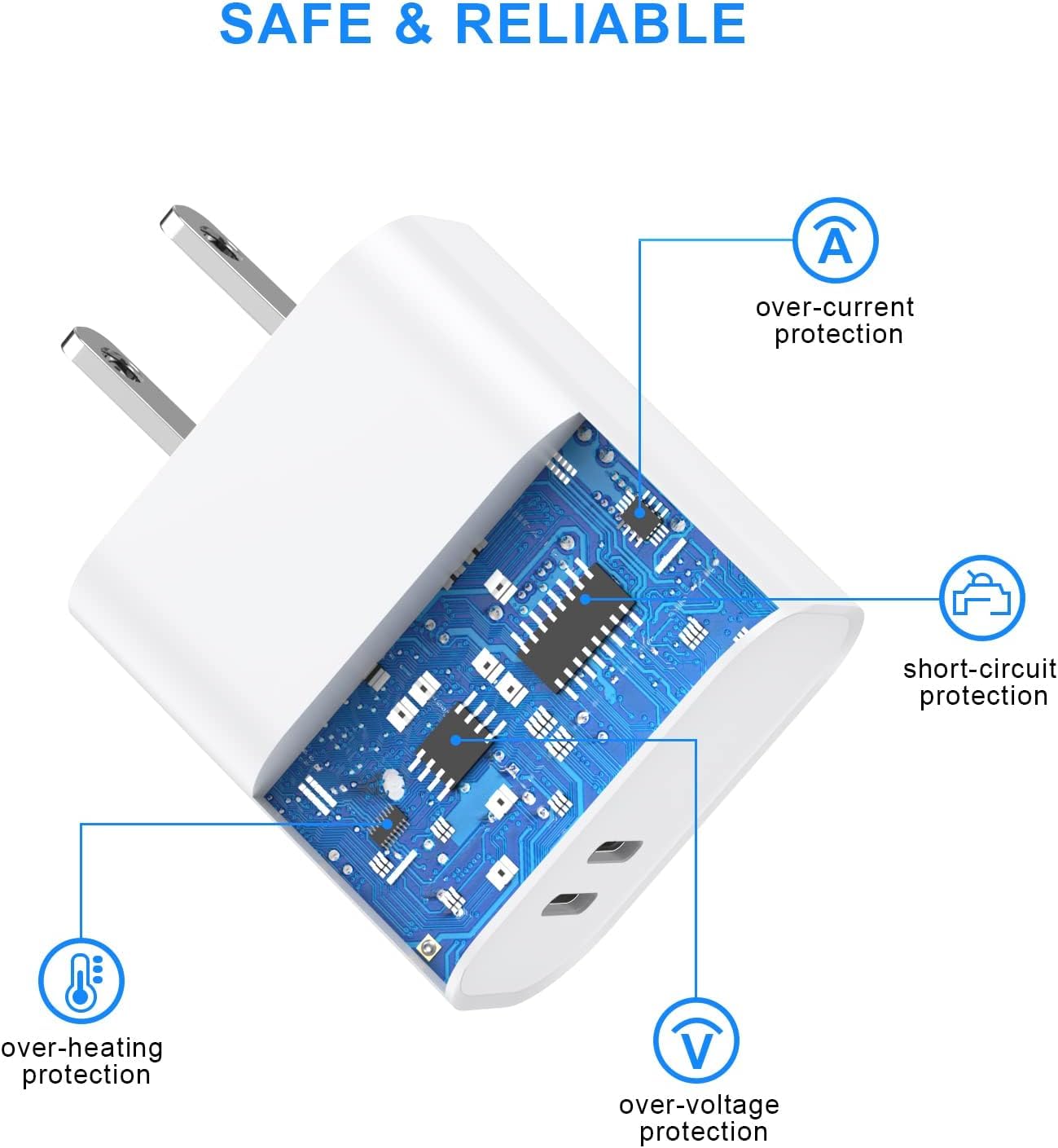 USB C Fast Charger,[MFi Certified] 2 Pack 40W Dual Port Charger Fast Charging with 10 FT Long Type C to Lightning Cable 20W PD Power Adapter for iPhone 14 13 12 11 Pro Xs Xr X 8 Block