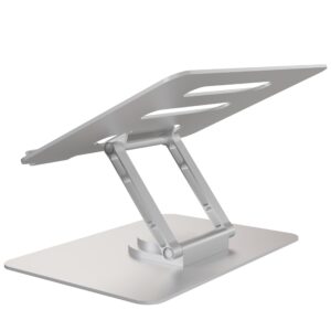 elestoria adjustable foldable laptop stand for desk - 360 rotating base, heat dissipation, ergonomic design