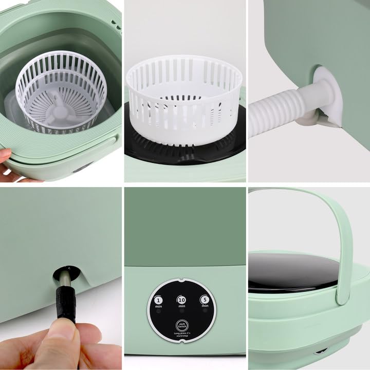 Portable Washing Machine, Foldable Mini Washing Machine, Small Portable Washer for Baby Clothes, Underwear or Small Items, Apartment, Dorm, Camping, RV Travel laundry