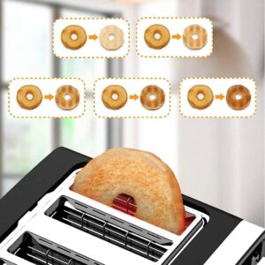 Gevi Toaster 4 Slice,Led Display Touchscreen Bagel Toaster with Dual Control Panels of Bagel/Reheat/Defrost/Cancel/Toasting One Slice/Longer Function,6 Shade Setting