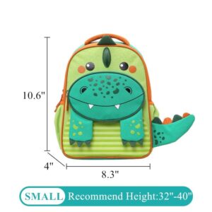 ONGLYP Toddler Backpack for Girls and Boys Ages 2-5,Waterproof Preschool Backpack for Kids,Cute Children Kindergarten Bookbag (Dinosaur, Toddler Backpack(Ages 2-5))