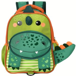 ONGLYP Toddler Backpack for Girls and Boys Ages 2-5,Waterproof Preschool Backpack for Kids,Cute Children Kindergarten Bookbag (Dinosaur, Toddler Backpack(Ages 2-5))