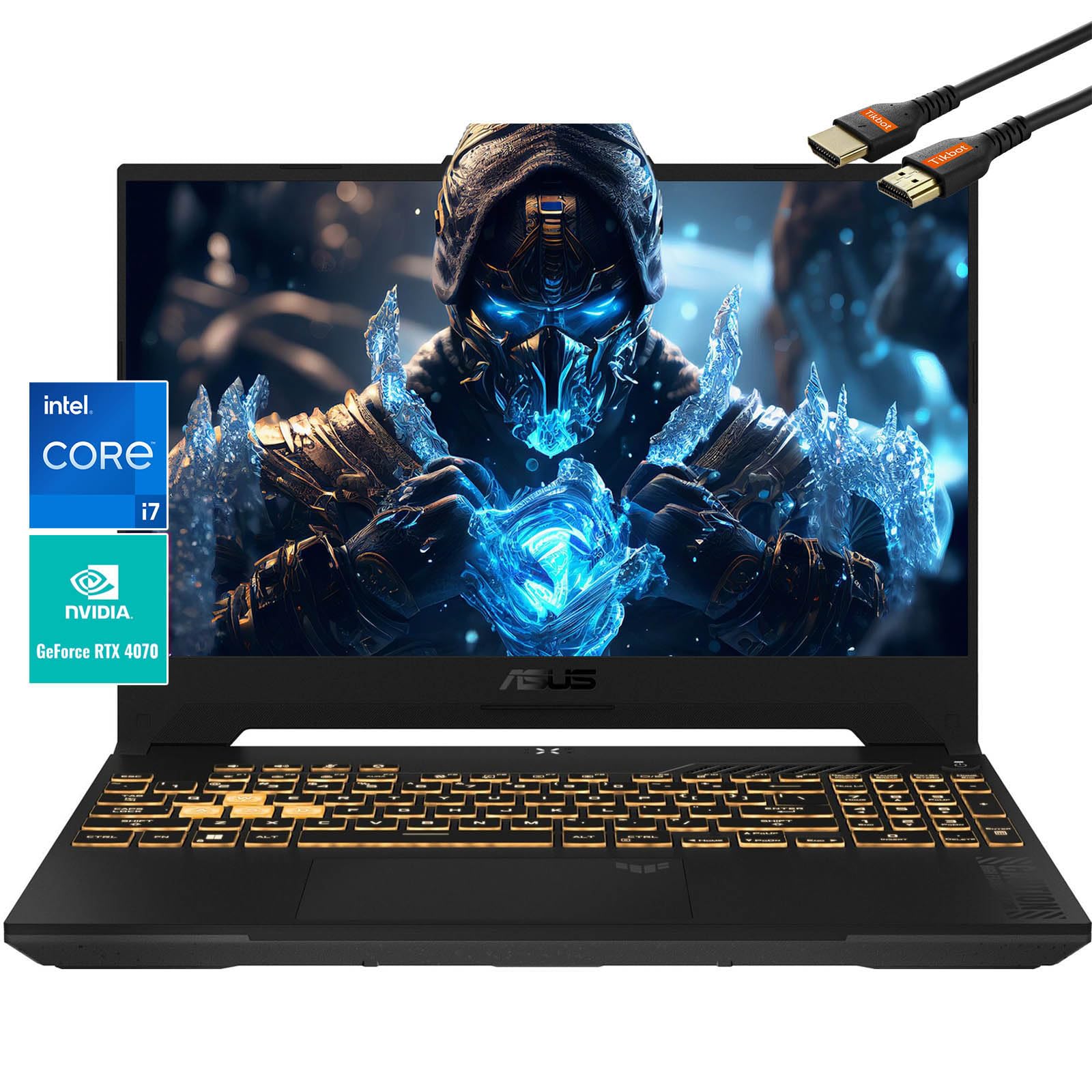 ASUS TUF Gaming Laptop 4070 - i7-12700H 14Core - 15.6 FHD IPS Display 100% sRGB - RGB Backlit Keyboard - MUX 140W - G-SYNC - Wi-Fi6 - Thunderbolt4 USB C - HDMI Cable - 2023 (32GB RAM |2TB PCIe SSD)