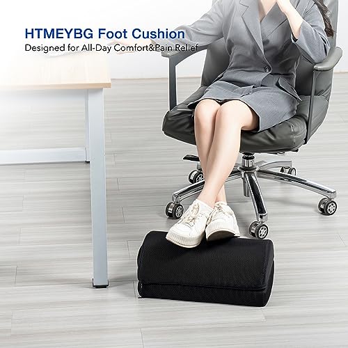 Footrest - Foot Rest for Under Desk at Work - Memory Foam Foot Stool with 2 Adjustable Height for Office Gaming & Computer Chairs - Comfortable Cushion for Back & Hip Pain Relief